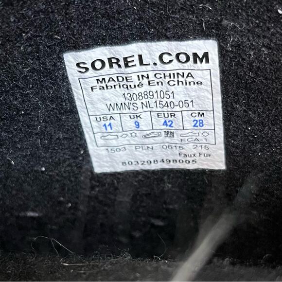 Sorel Joan Of Arctic Waterproof Winter Snow Boots Black Gray Women’s Size 11 - Picture 11 of 11